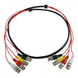 CABLE PREPARADO MULTIPLE 4 ENLACES COAXIAL BNC MACHO A BNC MACHO UTIL PARA CONECTAR BALUN A DVR